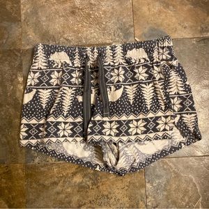 Old Navy White Gray Winter Pajama Flannel Shorts small